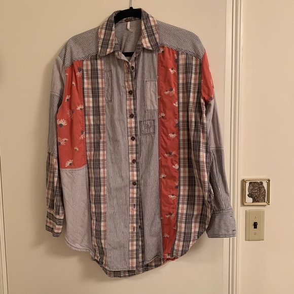 Free People Tops - Free People Multi Pattern Button Up S